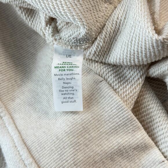 Aerie Oversized Don’t Be Crabby Sweatshirt Women SZ L White Red Casual Comfort - Picture 6 of 9